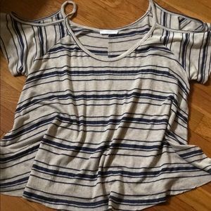 Lush Cold Off the Shoulder Striped Top Size Small